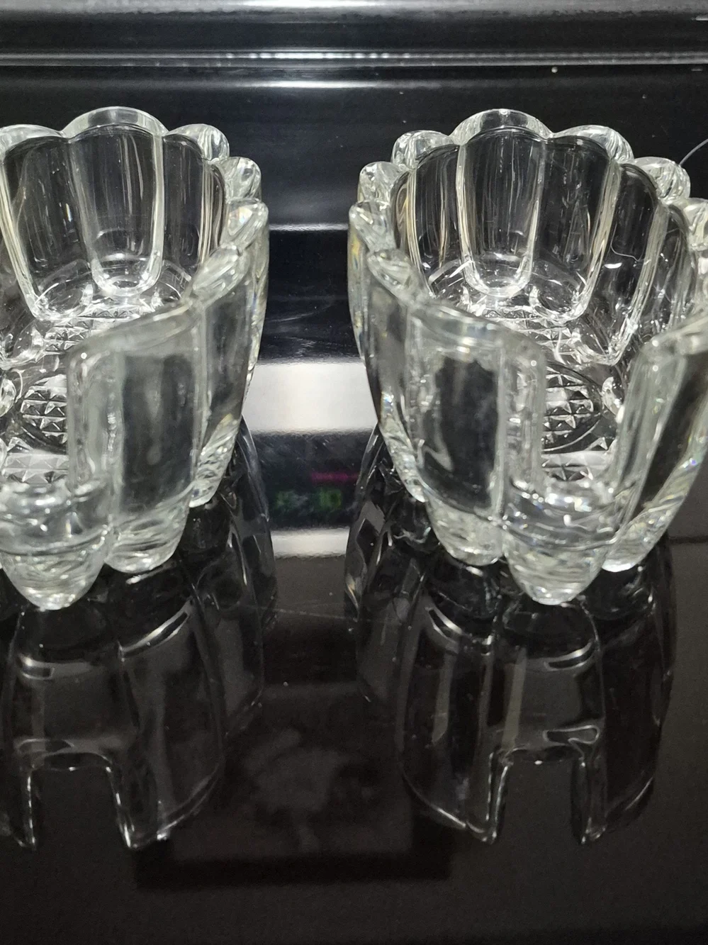 Set of 2 - Princess House Crystal Spoon and Fork Rest Holder Vintage